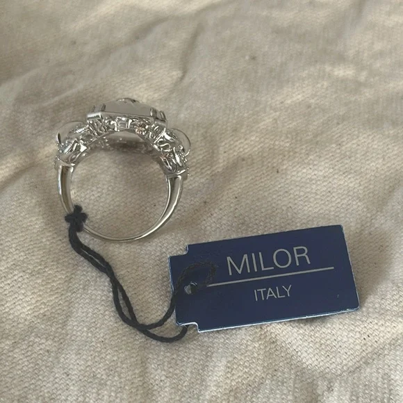Milor Art Deco Ring Sz 8 - Picture 4 of 7